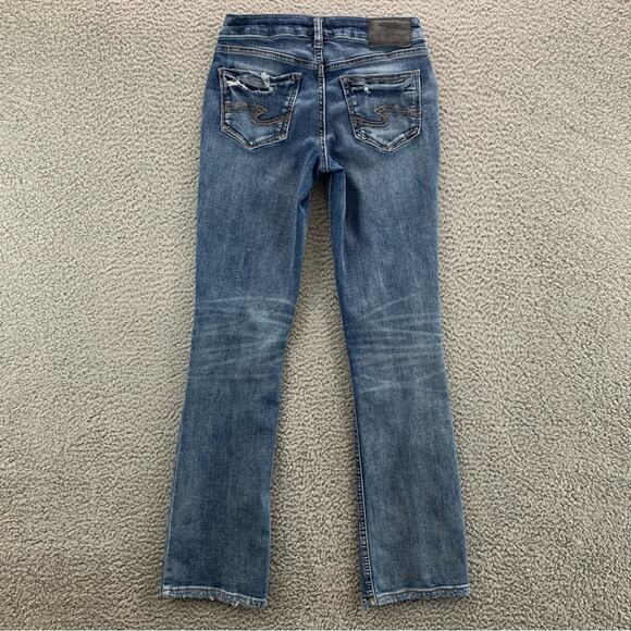 Silver Jeans AIKO Mid Rise Slim Boot Distressed Women's Jeans  -  Size:  26 - Picture 3 of 15